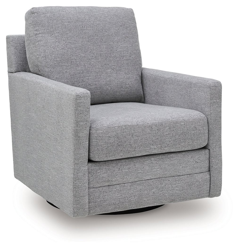Freybourne Next-Gen Nuvella Pewter Swivel Accent Chair (Online Special Price) - Ornate Home