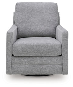 Freybourne Next-Gen Nuvella Pewter Swivel Accent Chair - Ornate Home