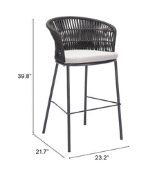 Freycinet Black Barstool (Set of 2) - Ornate Home