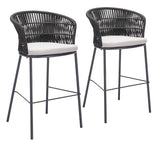 Freycinet Black Barstool (Set of 2) - Ornate Home