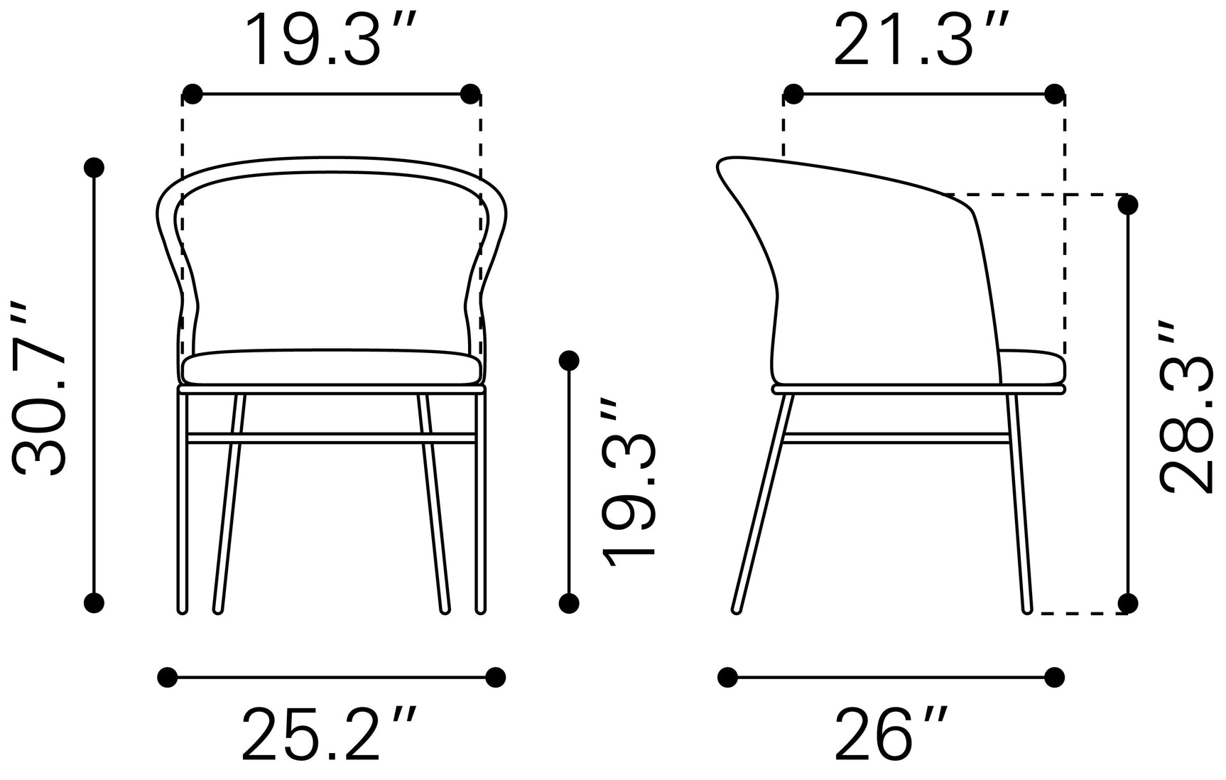 Freycinet Black Dining Chair (Set of 2) - Ornate Home