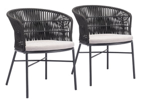 Freycinet Black Outdoor Dining Chair (Set of 2) - Ornate Home