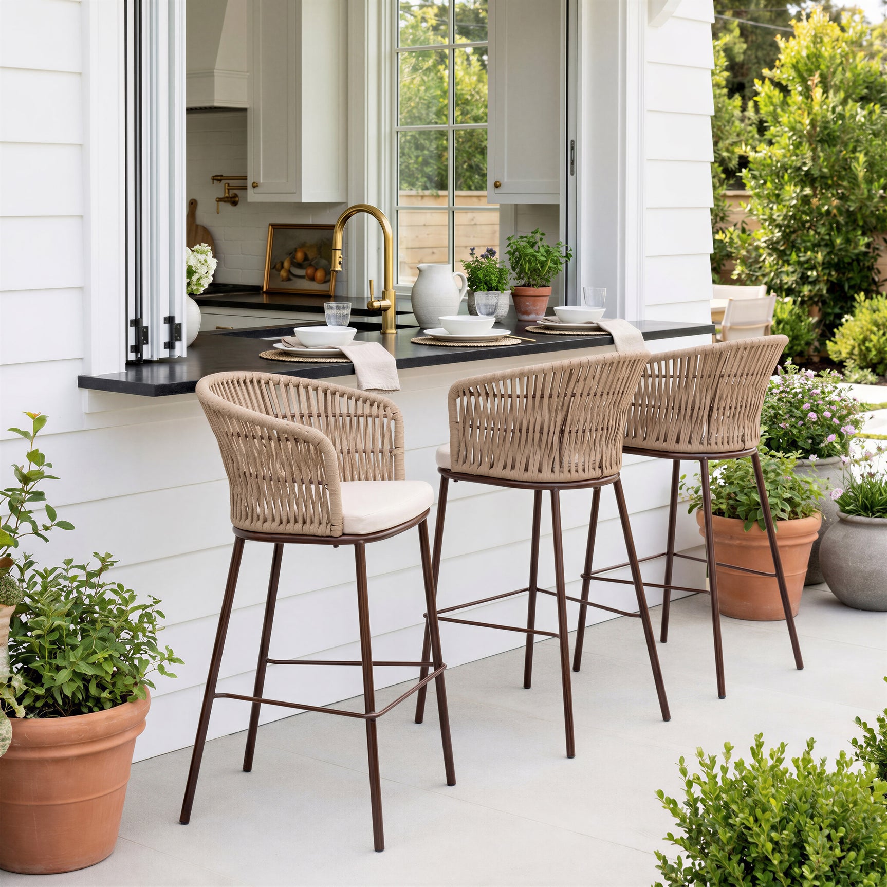 Freycinet Natural Barstool (Set of 2) - Ornate Home