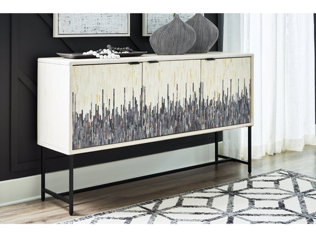 Freyton White/Gray Accent Cabinet - Ornate Home