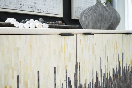 Freyton White/Gray Accent Cabinet - Ornate Home