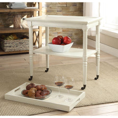 Frisco Antique White Serving Cart - Ornate Home