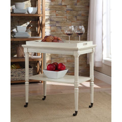 Frisco Antique White Serving Cart - Ornate Home