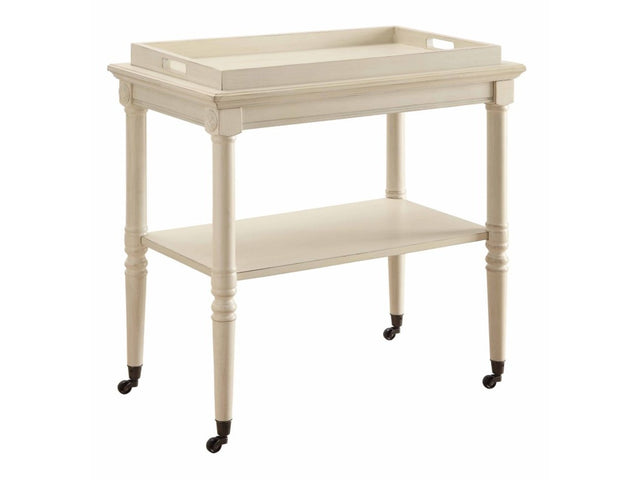 Frisco Antique White Serving Cart - Ornate Home