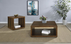Frisco Dark Pine Square Coffee Table - Ornate Home