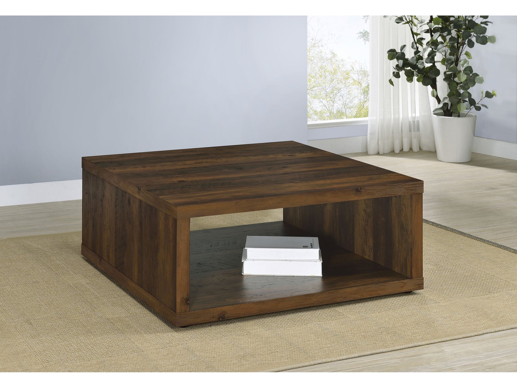 Frisco Dark Pine Square Coffee Table - Ornate Home