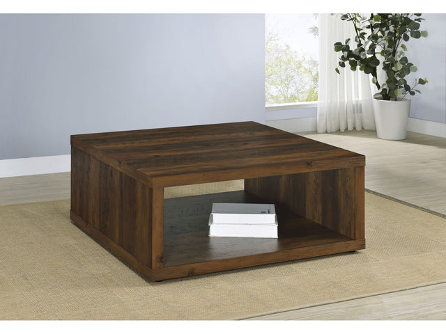Frisco Dark Pine Square Coffee Table - Ornate Home