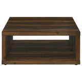 Frisco Dark Pine Square Coffee Table - Ornate Home