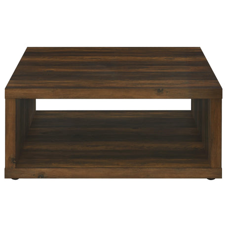 Frisco Dark Pine Square Coffee Table - Ornate Home