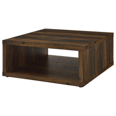Frisco Dark Pine Square Coffee Table - Ornate Home