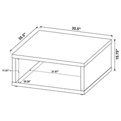Frisco Dark Pine Square Coffee Table - Ornate Home