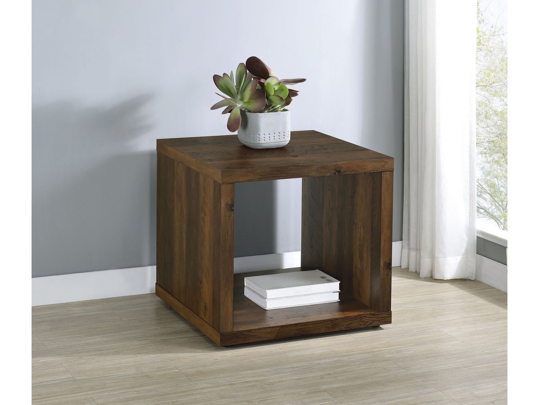 Frisco Dark Pine Square End Table - Ornate Home