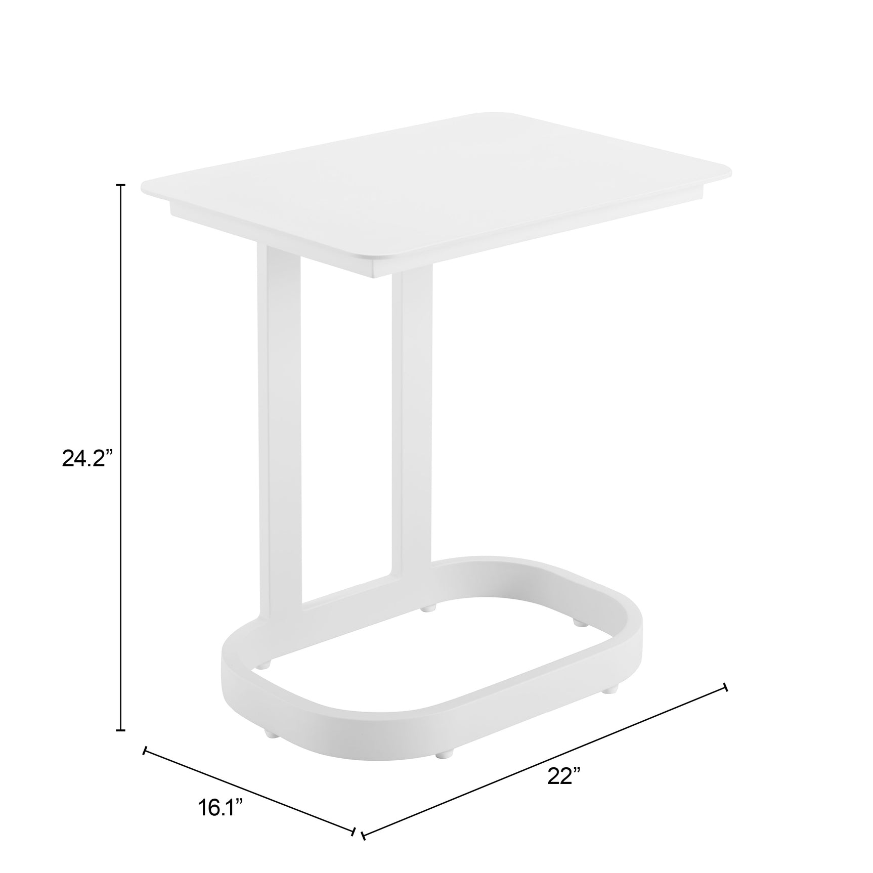 Friss White End Table