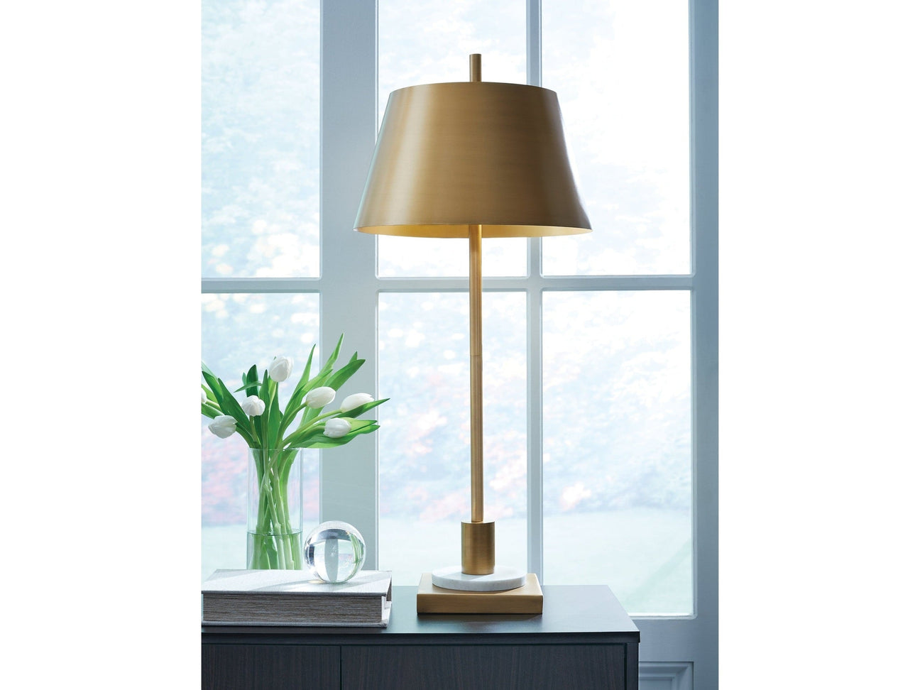 Fritzburn Gold Finish/White Table Lamp (Online Special Price) - Ornate Home