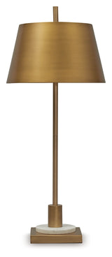 Fritzburn Gold Finish/White Table Lamp - Ornate Home