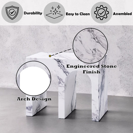 Fritzy Engineered Stone End Table - Ornate Home