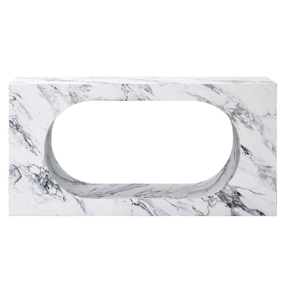 Fritzy Rectangular Engineered Stone Console Table - Ornate Home