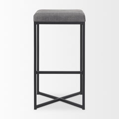 Frodo Gray/Black Fabric Seat Bar Stool - Ornate Home