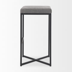 Frodo Gray/Black Fabric Seat Bar Stool - Ornate Home