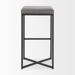 Frodo Gray/Black Fabric Seat Bar Stool - Ornate Home