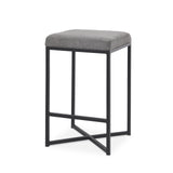 Frodo Gray/Black Fabric Seat Counter Stool - Ornate Home
