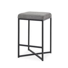 Frodo Gray/Black Fabric Seat Counter Stool