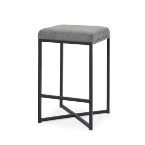 Frodo Gray/Black Fabric Seat Counter Stool - Ornate Home