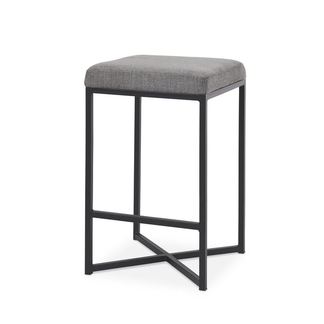 Frodo Gray/Black Fabric Seat Counter Stool - Ornate Home
