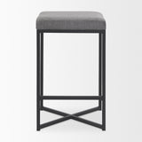 Frodo Gray/Black Fabric Seat Counter Stool - Ornate Home
