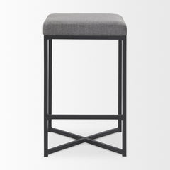 Frodo Gray/Black Fabric Seat Counter Stool