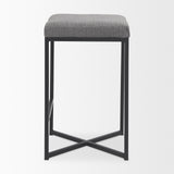 Frodo Gray/Black Fabric Seat Counter Stool - Ornate Home