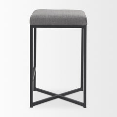 Frodo Gray/Black Fabric Seat Counter Stool