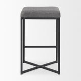 Frodo Gray/Black Fabric Seat Counter Stool - Ornate Home