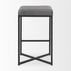Frodo Gray/Black Fabric Seat Counter Stool