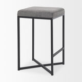 Frodo Gray/Black Fabric Seat Counter Stool - Ornate Home