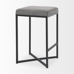Frodo Gray/Black Fabric Seat Counter Stool