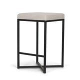 Frodo White/Black 26.5"H Fabric Seat Metal Base Stool - Ornate Home