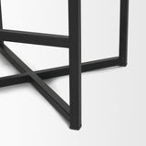 Frodo White/Black 26.5"H Fabric Seat Metal Base Stool - Ornate Home