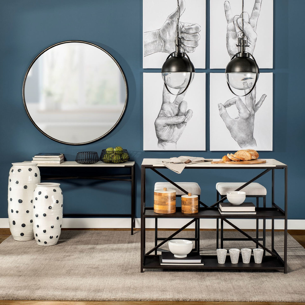 Frodo White/Black 26.5"H Fabric Seat Metal Base Stool - Ornate Home