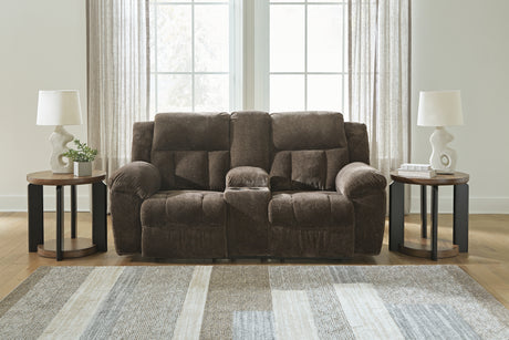 Frohn Chocolate Reclining Loveseat and Recliner - Ornate Home