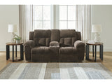 Frohn Chocolate Reclining Loveseat w/Console (Online Special Price) - Ornate Home