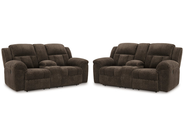 Frohn Chocolate Reclining Loveseats (Set of 2) - Ornate Home