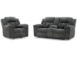 Frohn Graphite Reclining Loveseat & Recliner (Online Special Price) - Ornate Home