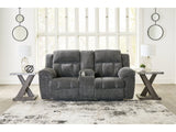 Frohn Graphite Reclining Loveseat w/Console (Online Special Price) - Ornate Home