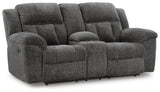 Frohn Graphite Reclining Loveseat w/Console (Online Special Price) - Ornate Home