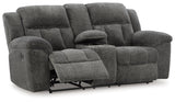 Frohn Graphite Reclining Loveseat w/Console (Online Special Price) - Ornate Home